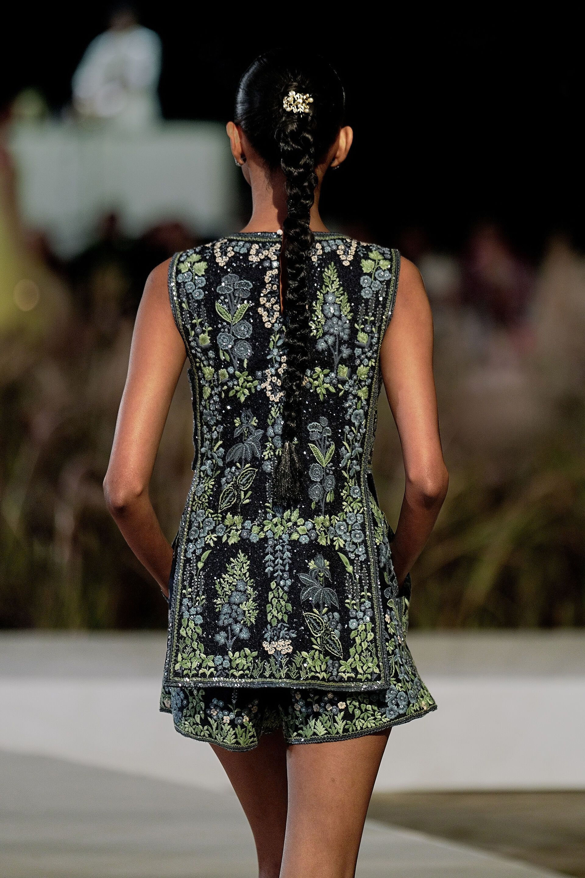 Jarylo Embroidered Silk Co-ord - Blue