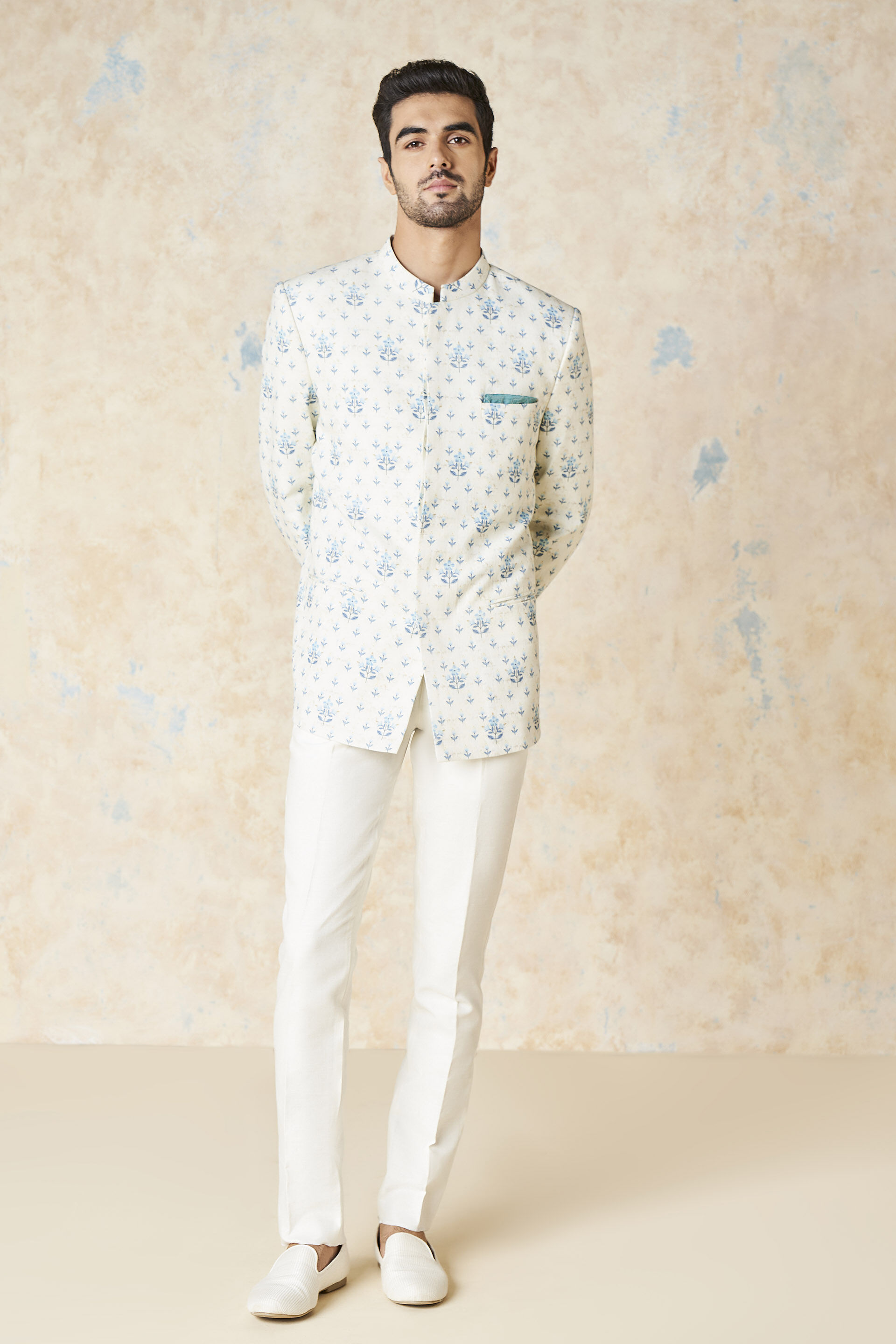 Idhayan Linen Bandhgala - Ivory