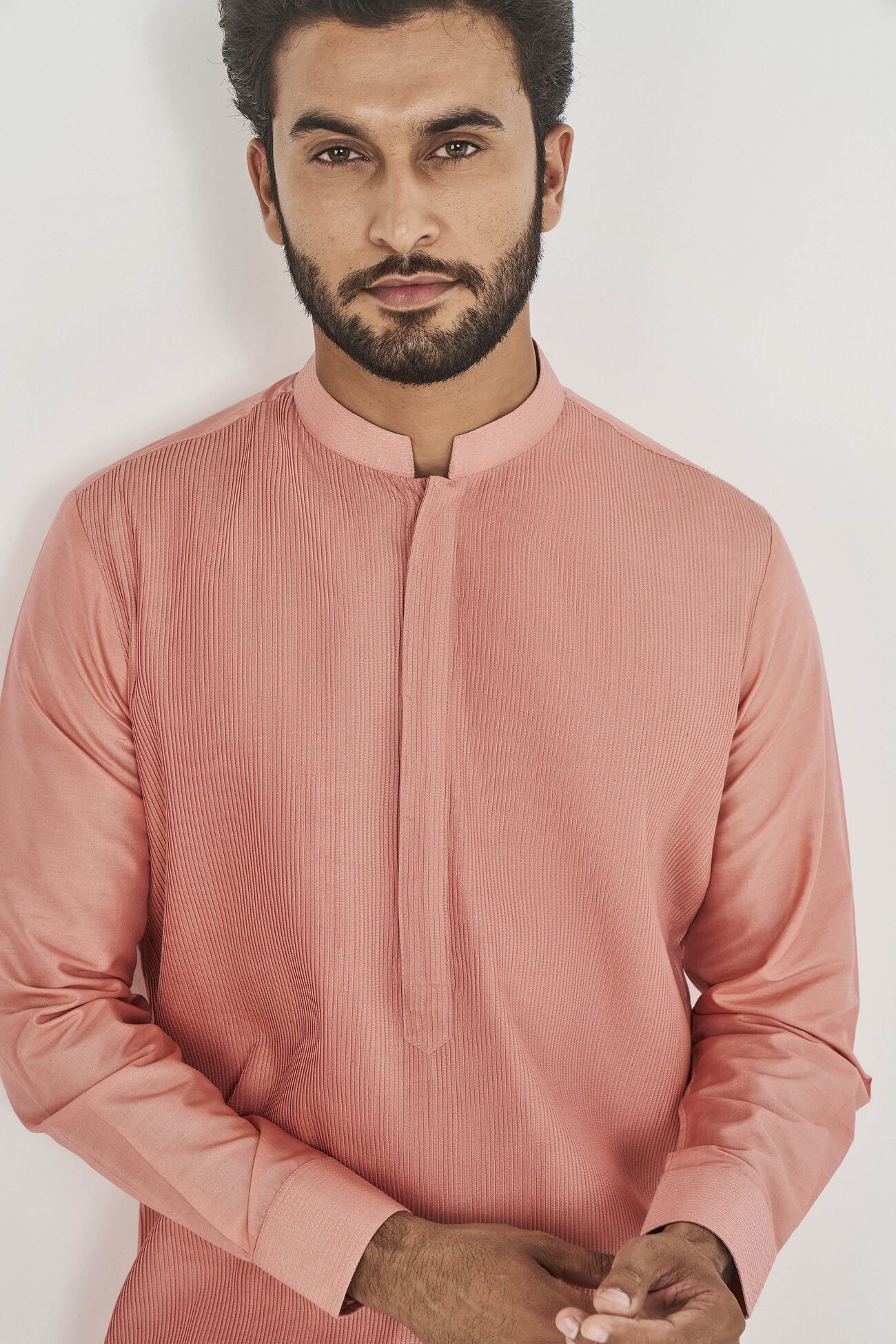 Daksh Silk Kurta, Pink, image 5