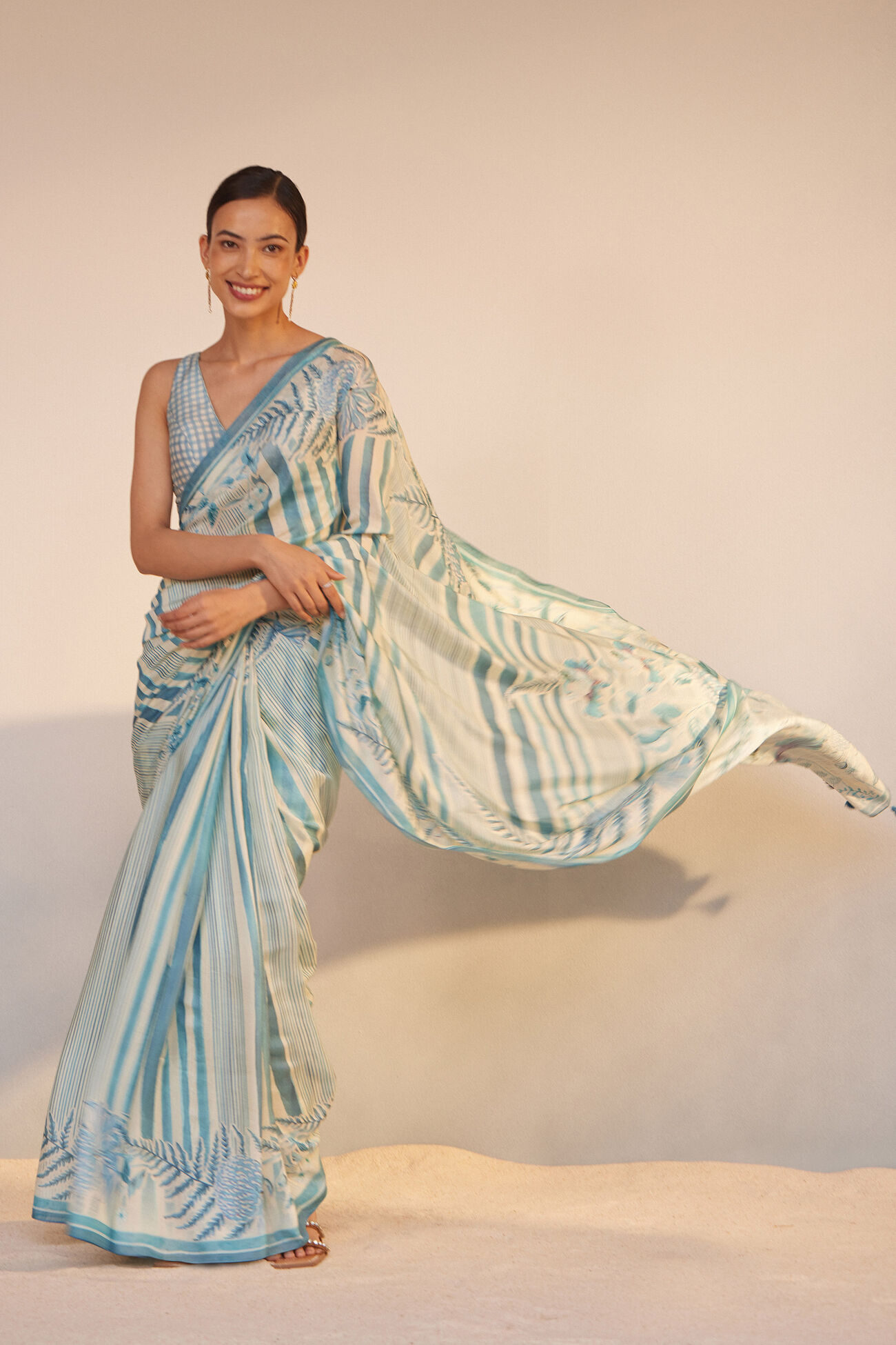 Neela Saree Set - Blue, Blue, image 1