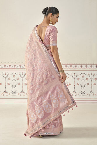 Nalina Handwoven Benarasi Silk Saree, Blush, image 3