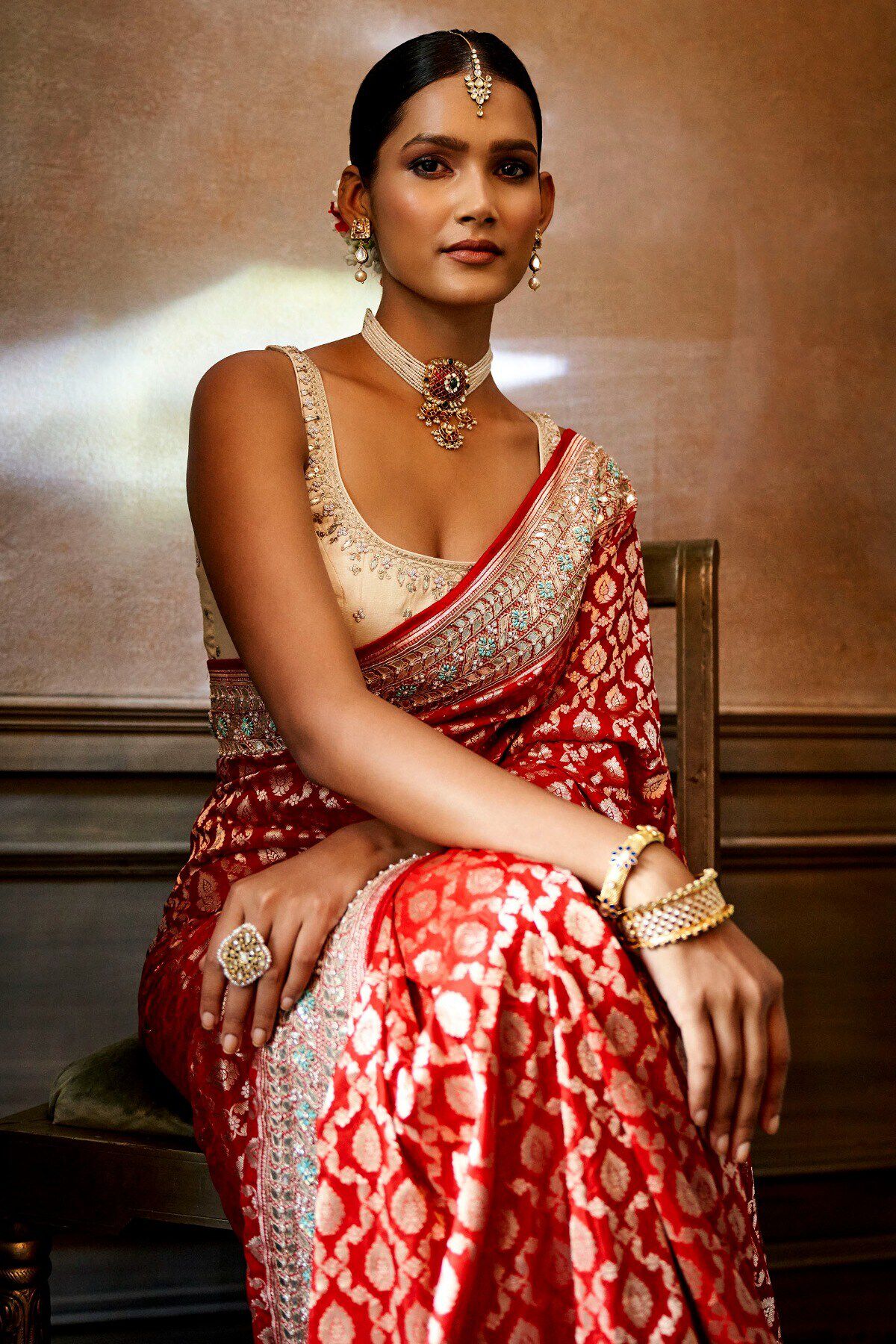 4 - Pankuni Saree Set &ndash; Red, image 4