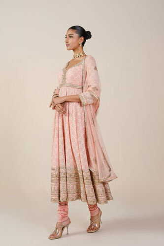 Aaloka Embroidered Georgette Anarkali Set - Blush, Blush, image 3