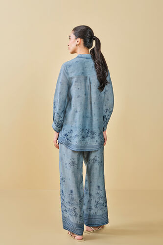 Pond Printed Bemberg Linen Shirt Coord - Blue, Blue, image 3