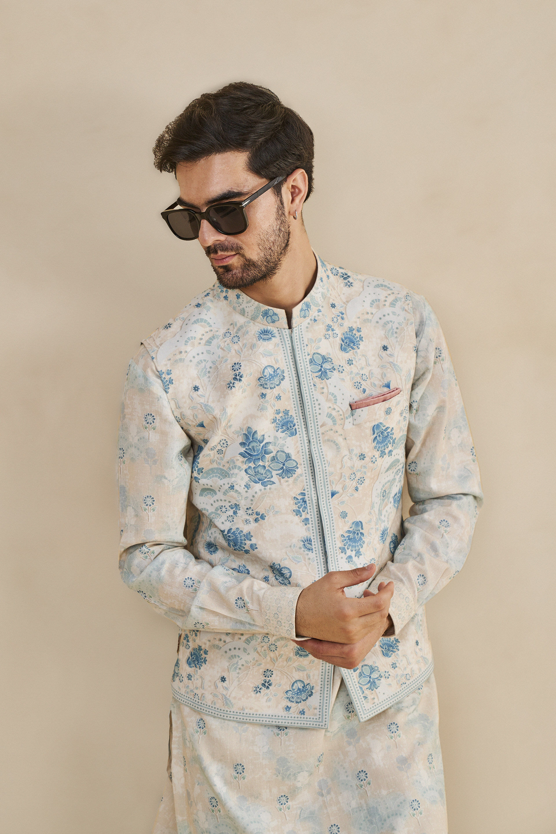 Azael Nehru Jacket - Blue, Blue, image 4