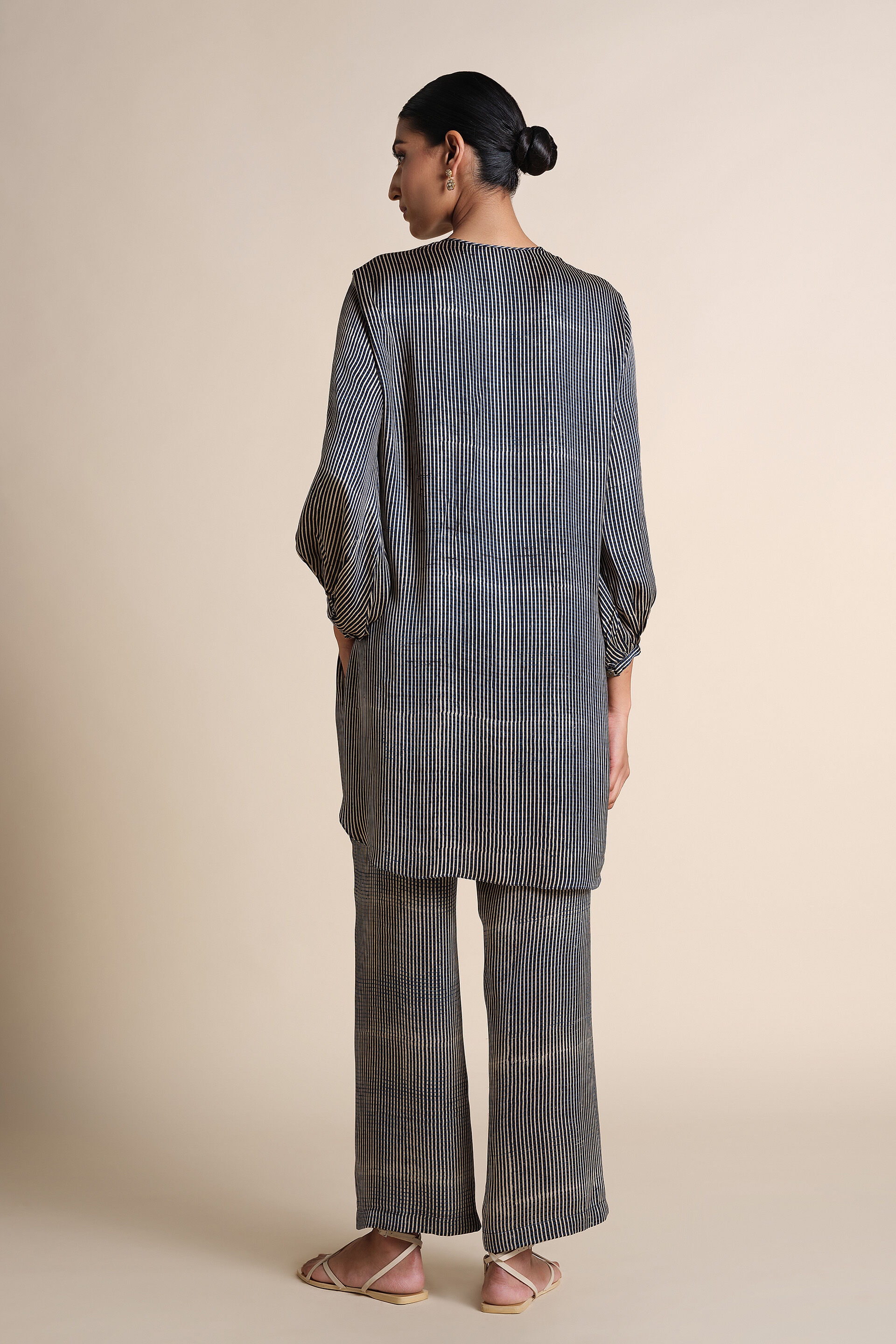 Gwylan Hand-block Printed Co-ord - Grey, Grey, image 3