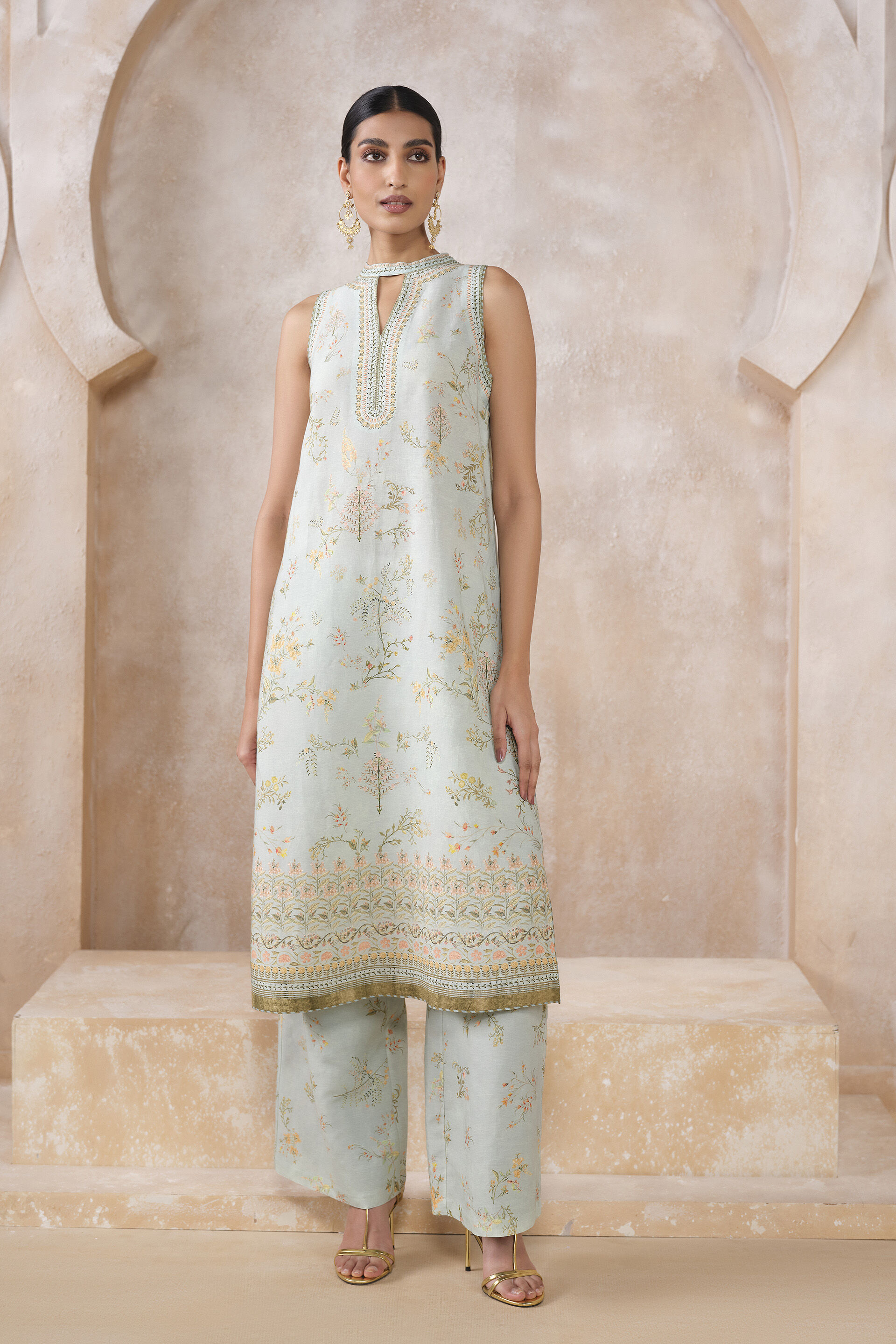 Flori Kurta Set - Blue