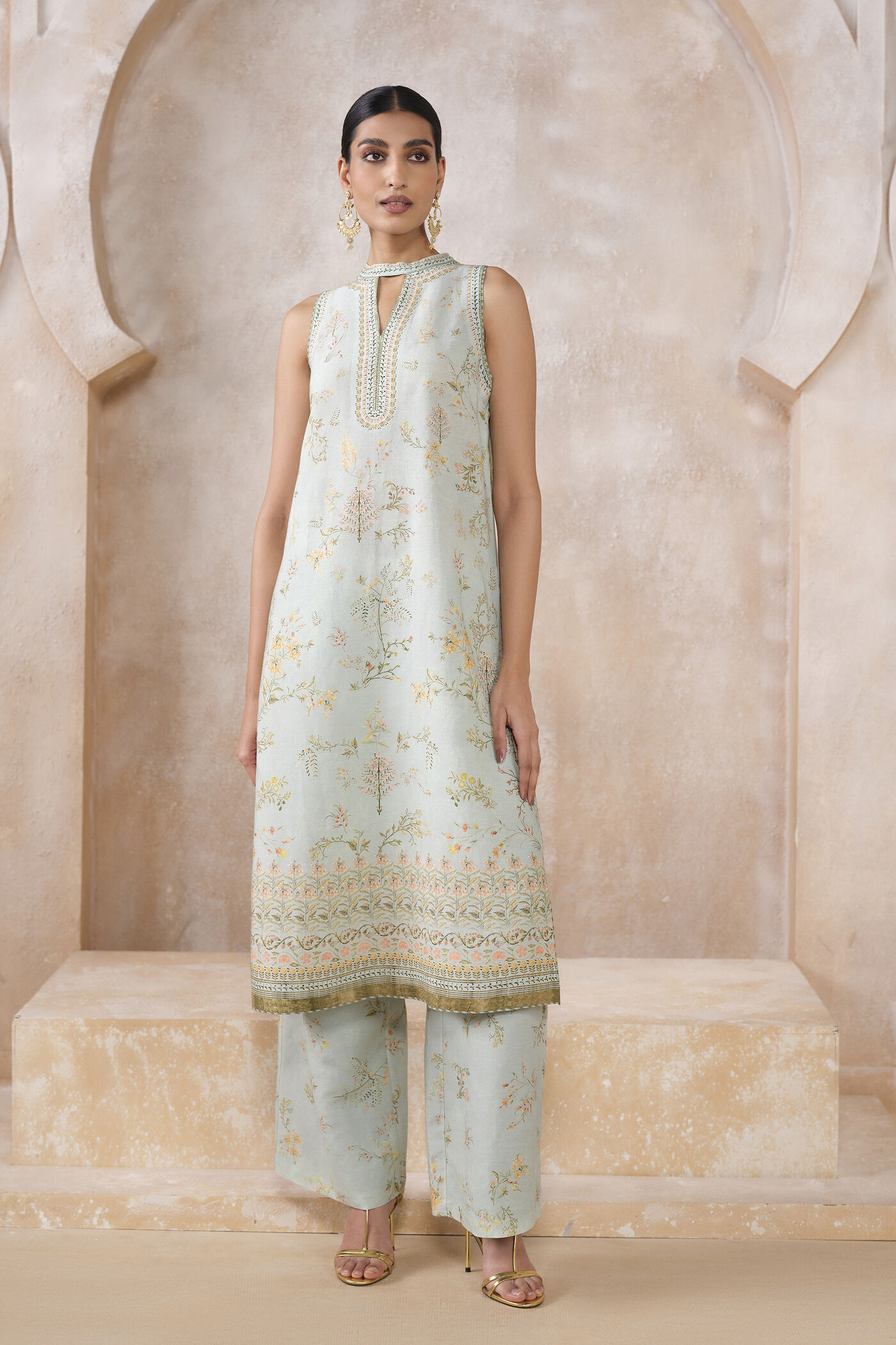 Flori Kurta Set - Blue