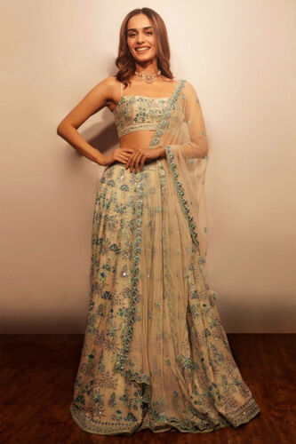 Periwinkle Dreams Lehenga Set- White, , image 1
