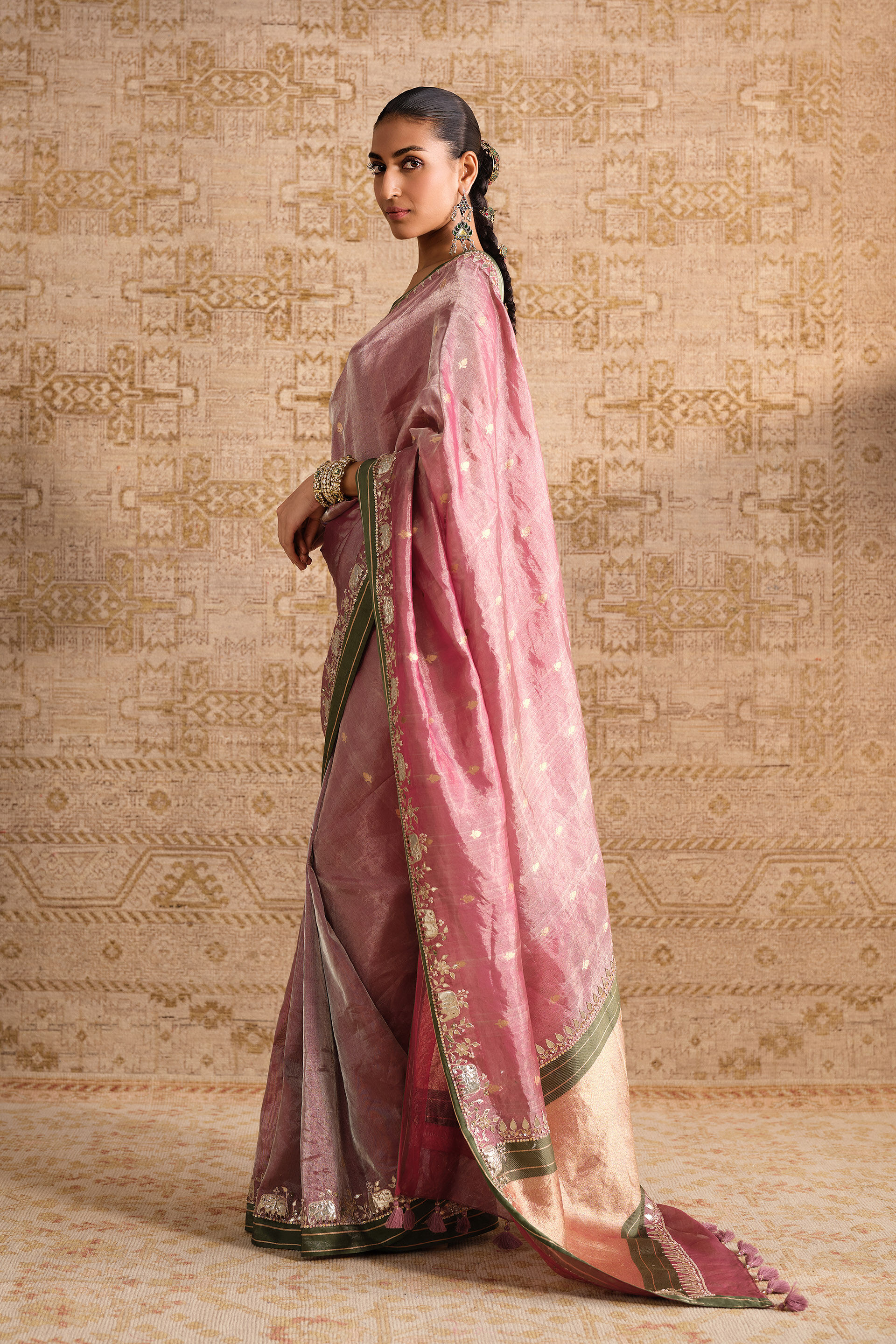Anusrava Handwoven Benarasi Silk Saree - Blush, Blush, image 3