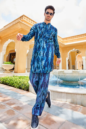 Adhrit Kurta - Navy, Navy, image 1