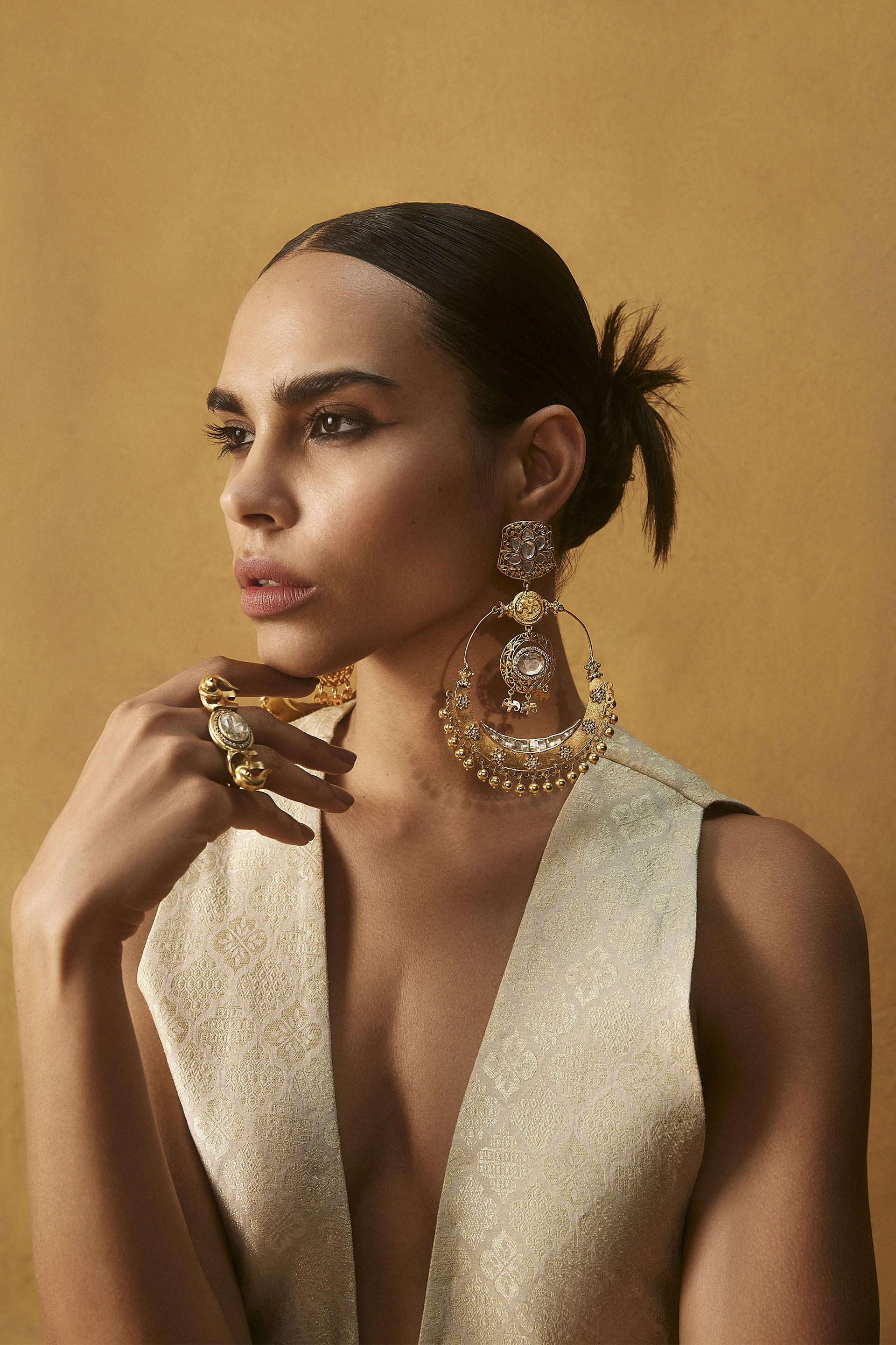 The Haathi Chandbali Earrings, , image 3