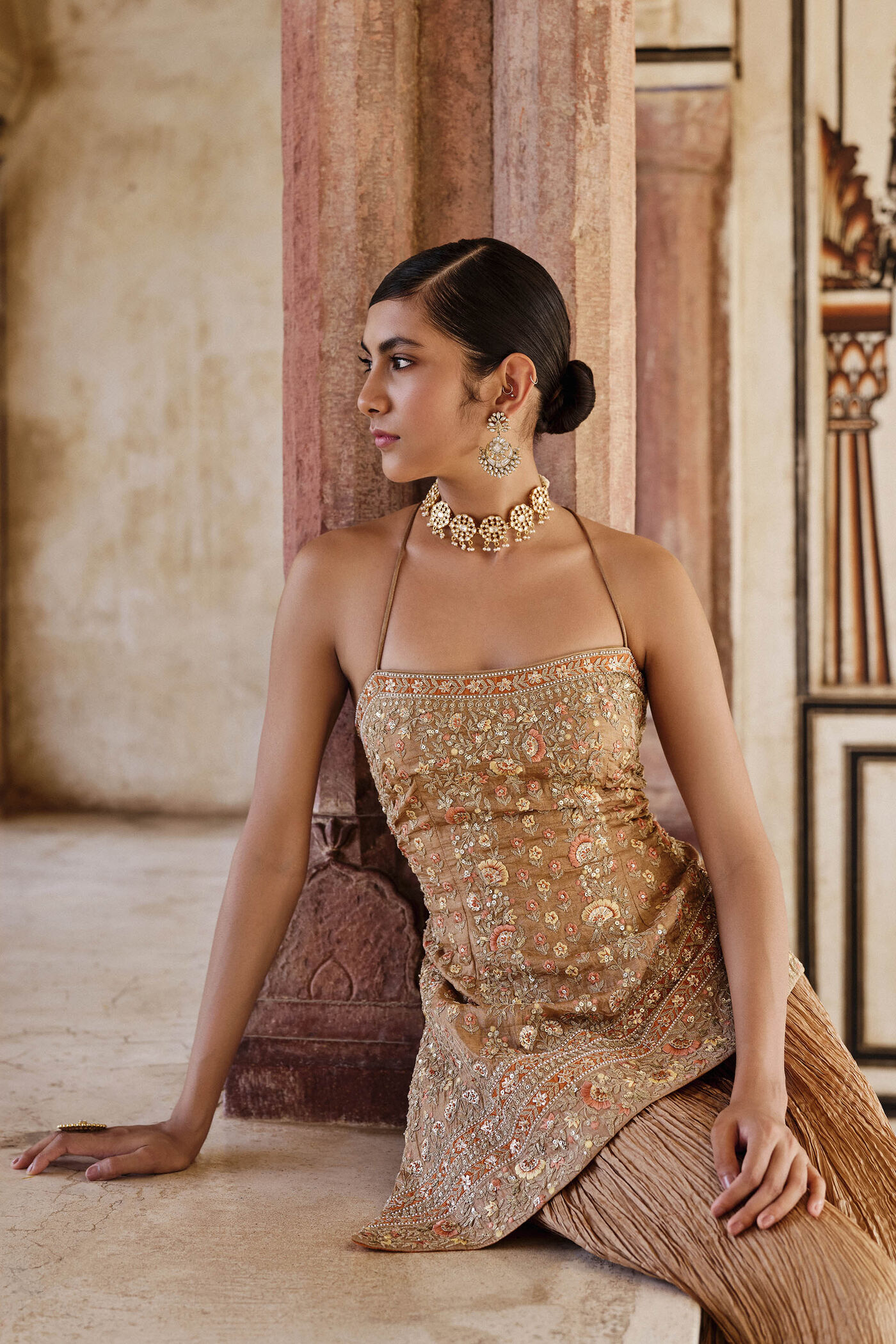 Buy Designer Naushaba Embroidered Sharara Set - Gold Online for Women from Anita Dongre F24A53_GOLD Buy Designer Naushaba Embroidered Sharara Set - Gold Online for Women from Anita Dongre F24A53_GOLD