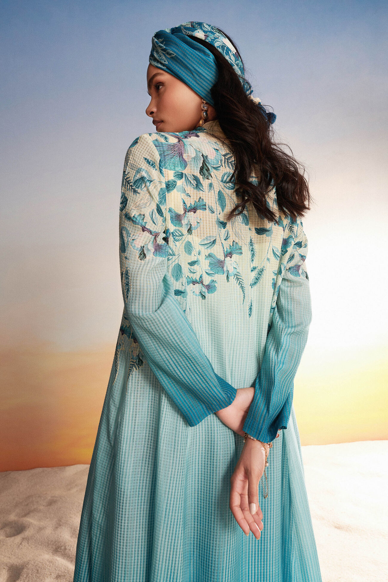 Anastya Majestic Blue Cotton Kaftan: Elegant Comfort and Style –  anastyaoverseas