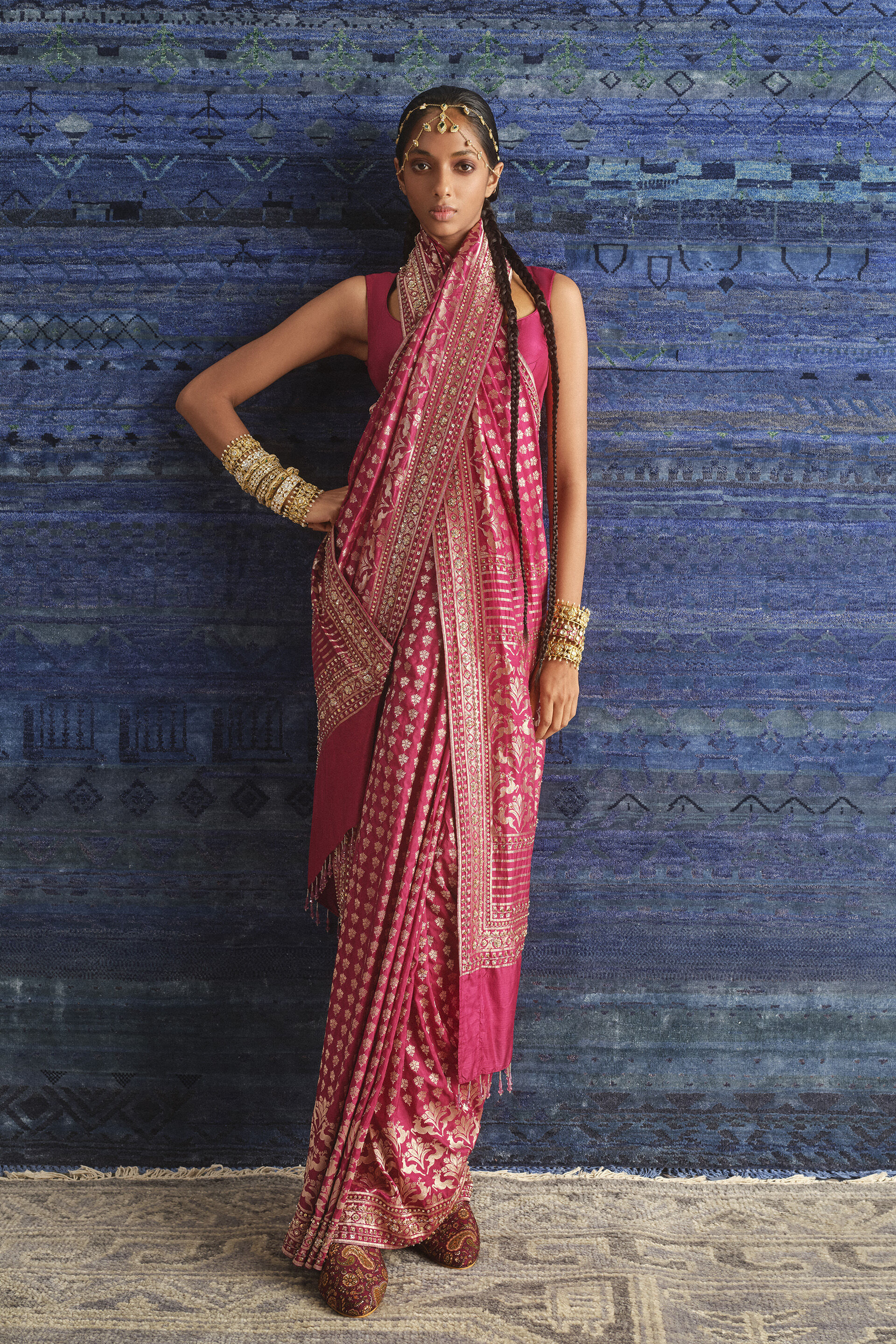Suvrata Handwoven Benarasi Silk Saree - Ruby