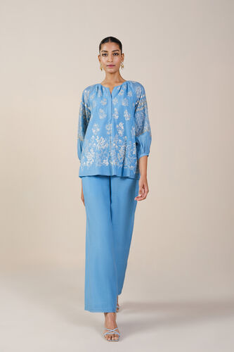 Amberlie Embroidered Mul Coord - Blue, Blue, image 1