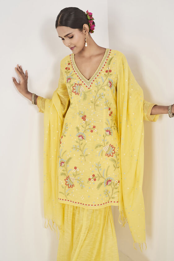 Nirup Gharara Set, Yellow, image 6