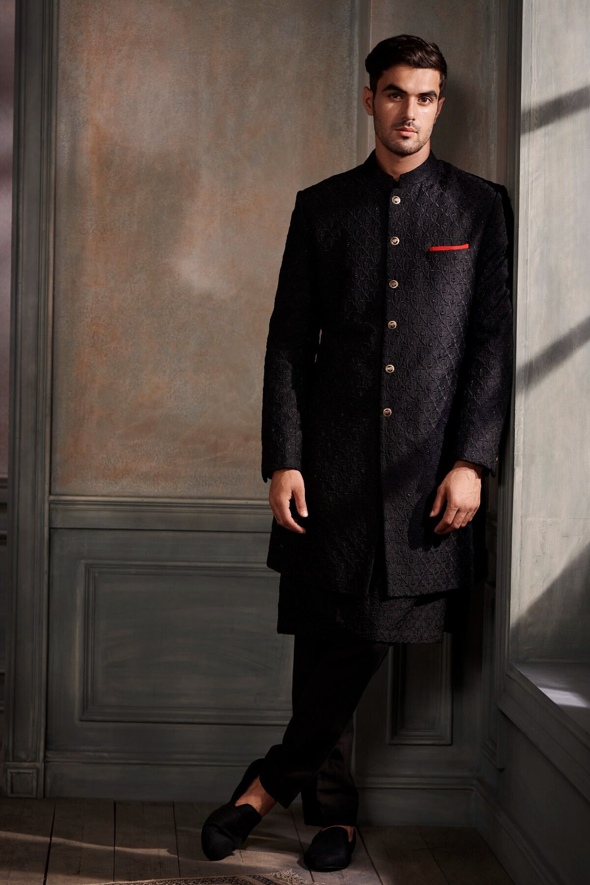 Buy Men s Dalir Sherwani Black for Wedding from Anita Dongre
