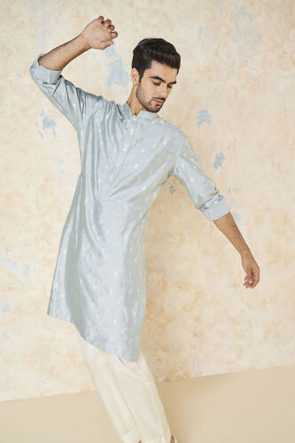 Faizan Silk Kurta, Powder Blue, image 4