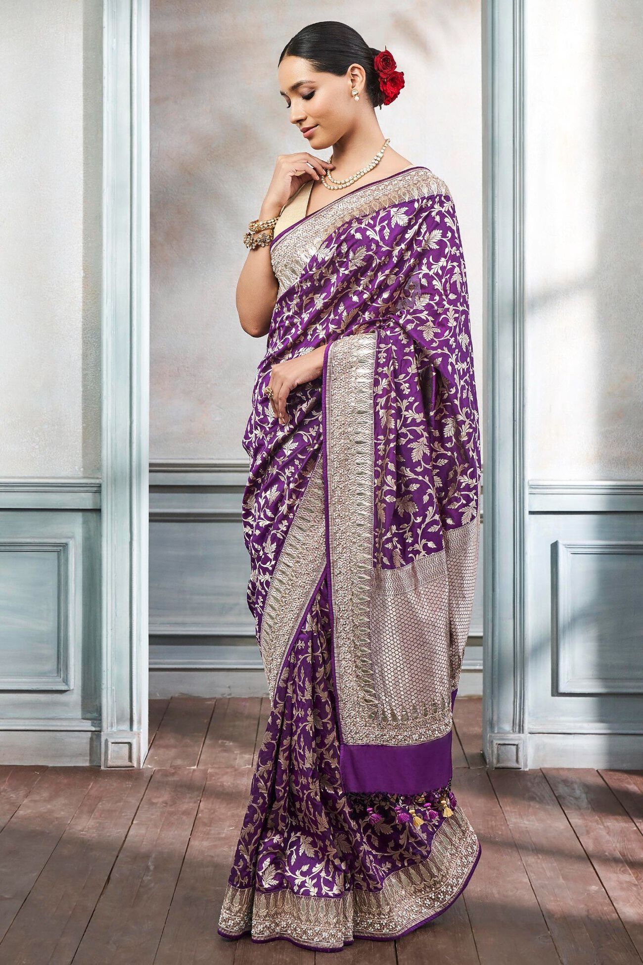 2 - Pankaja Saree Set – Purple, image 2