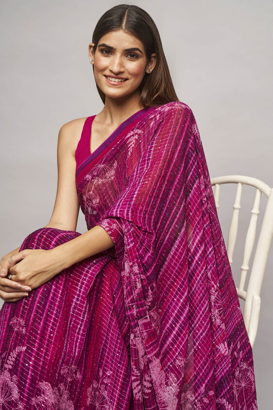 Midha Saree - Purple, , image 5