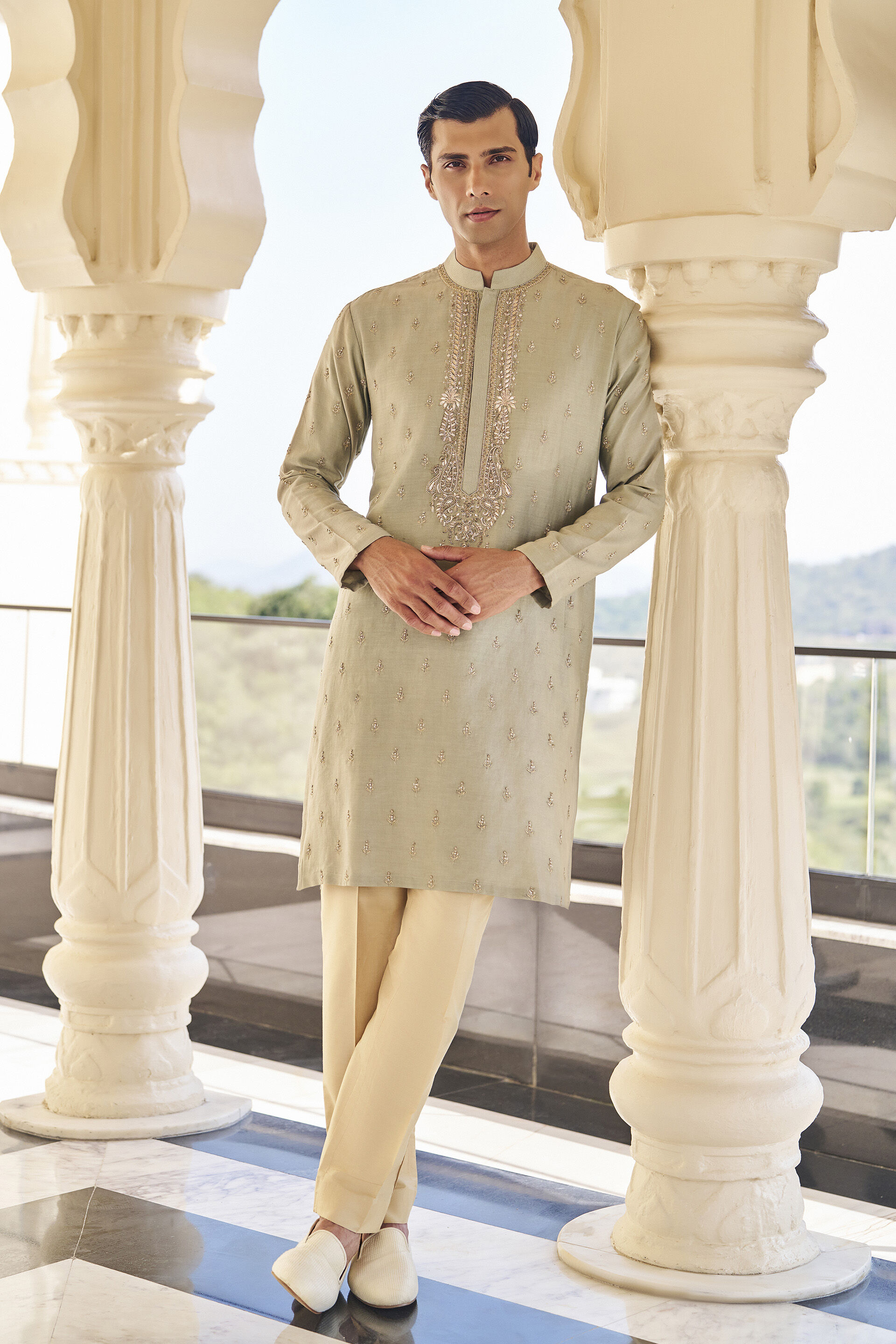 Arush Sage Zardozi Kurta