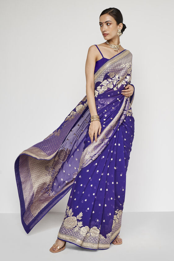 Kanak Benarasi Saree - Purple, , image 3