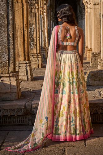 2 - Flamingo Paradise Lehenga Set - Natural, image 2