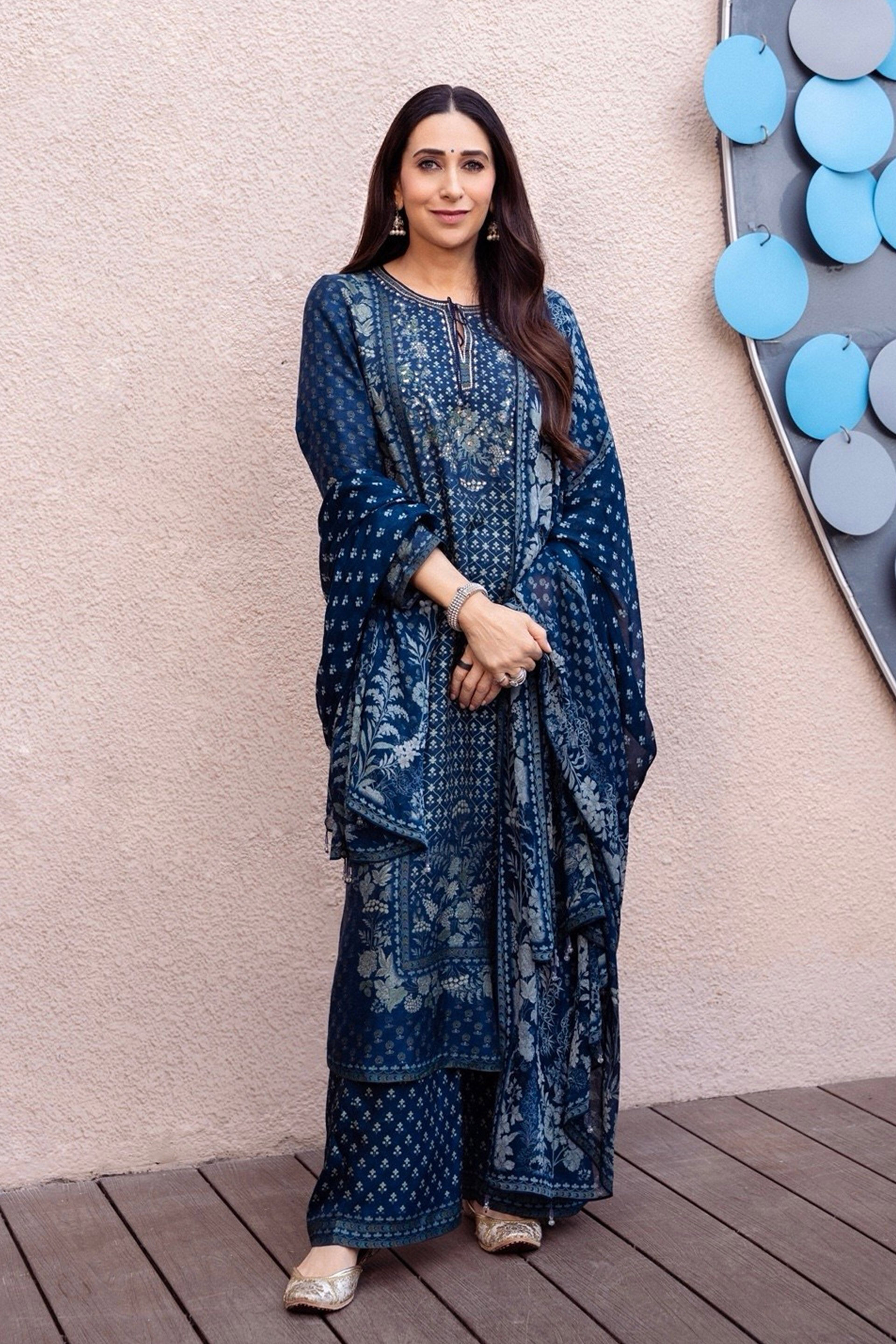 Kriti Printed Suit Set in Blue
