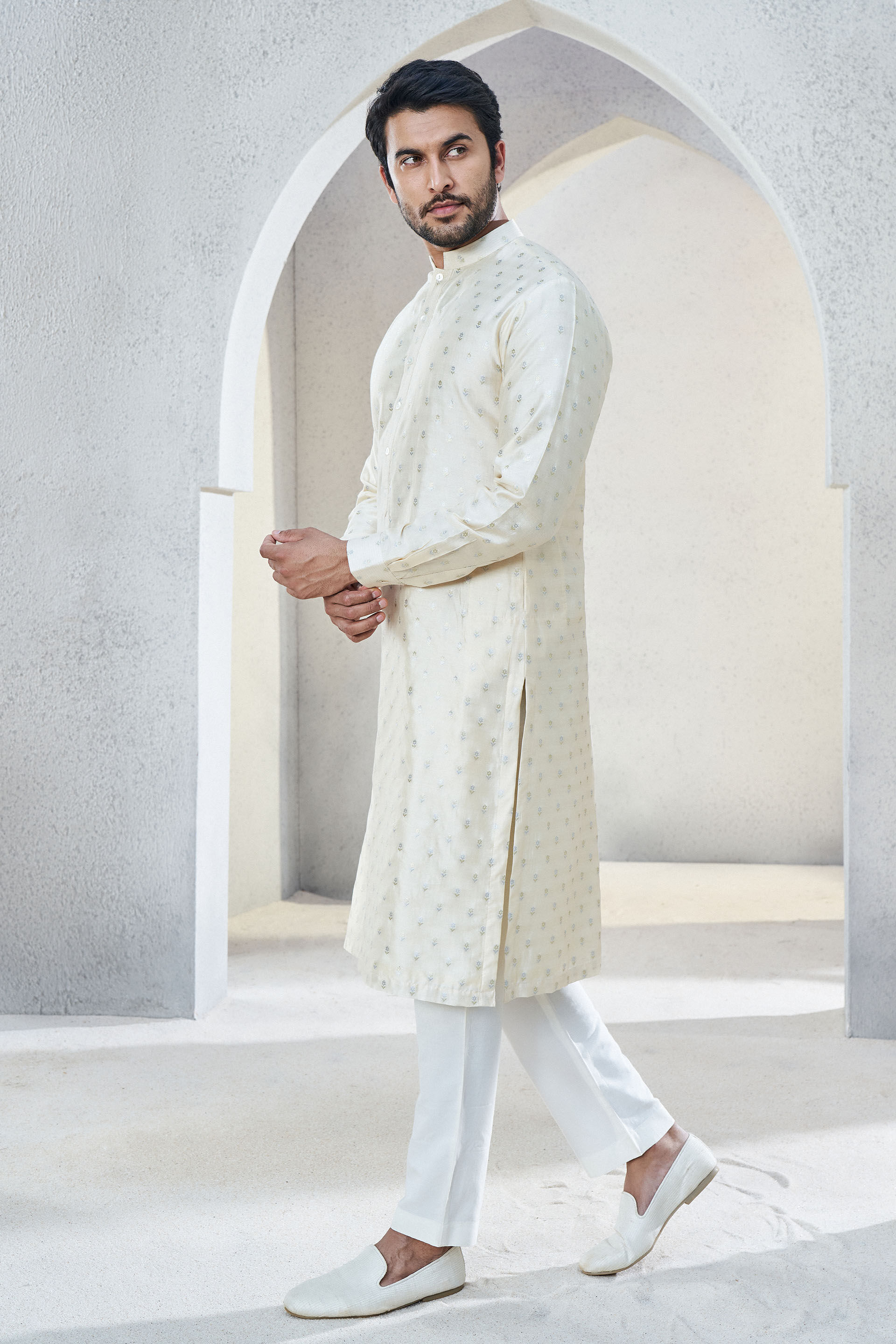 White kurta for groom outlet