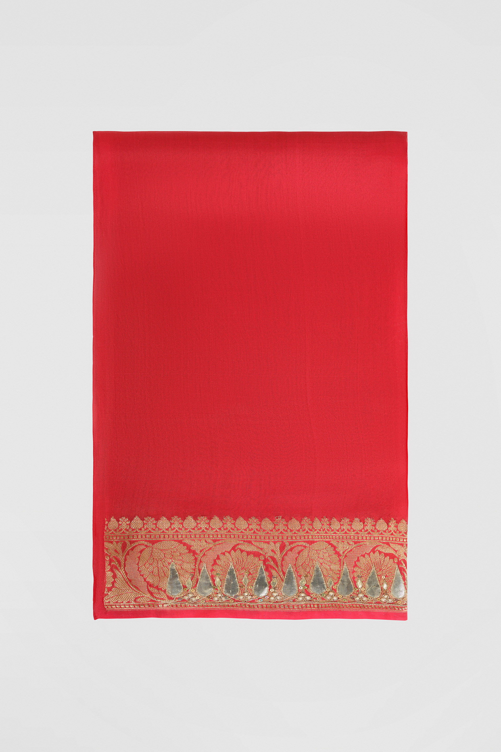 Ulka Handwoven Benarasi Saree Set - Red, Red, image 7