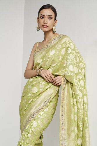 Asna Benarasi Saree - Lime, , image 4