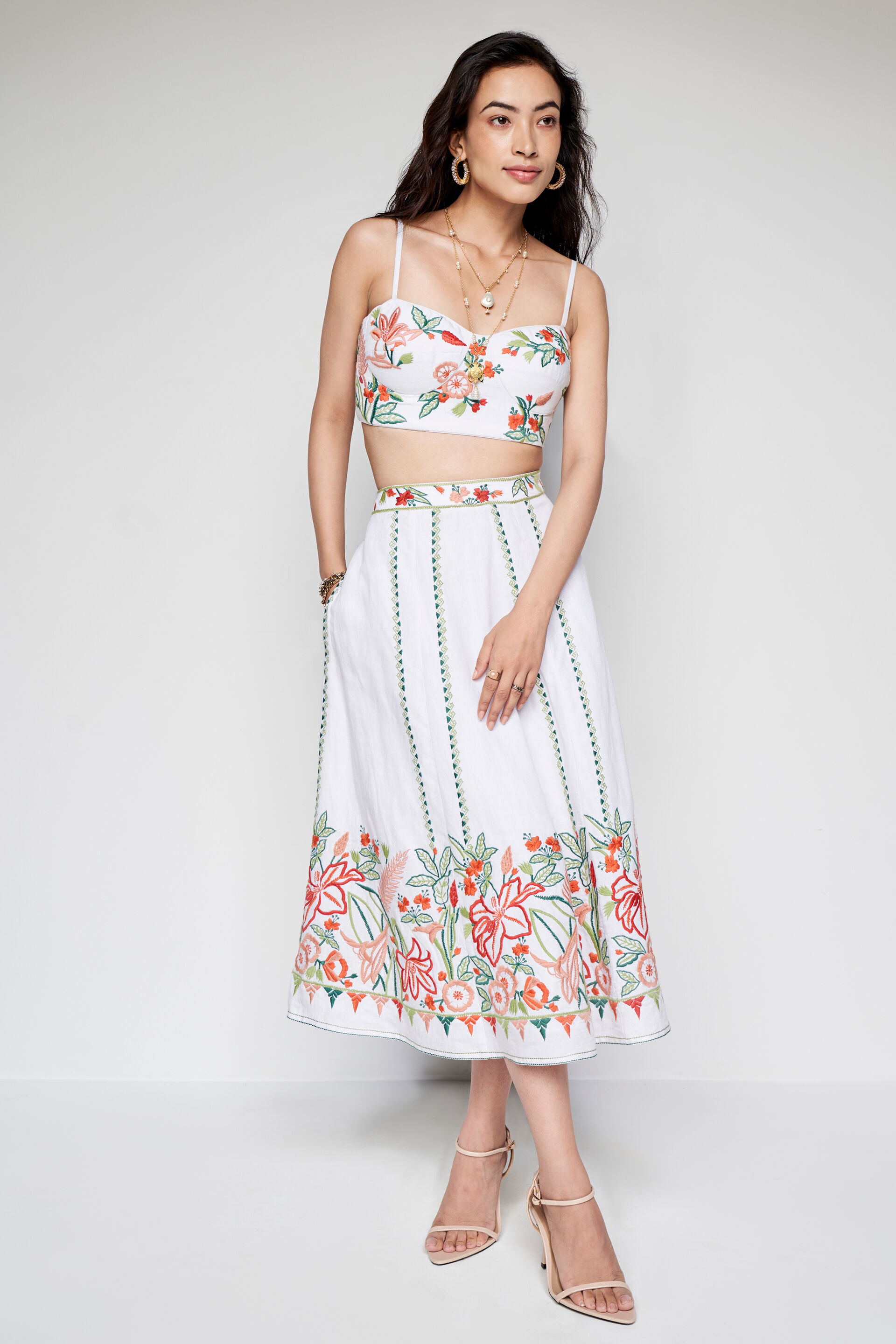 Blossom Skirt Set White