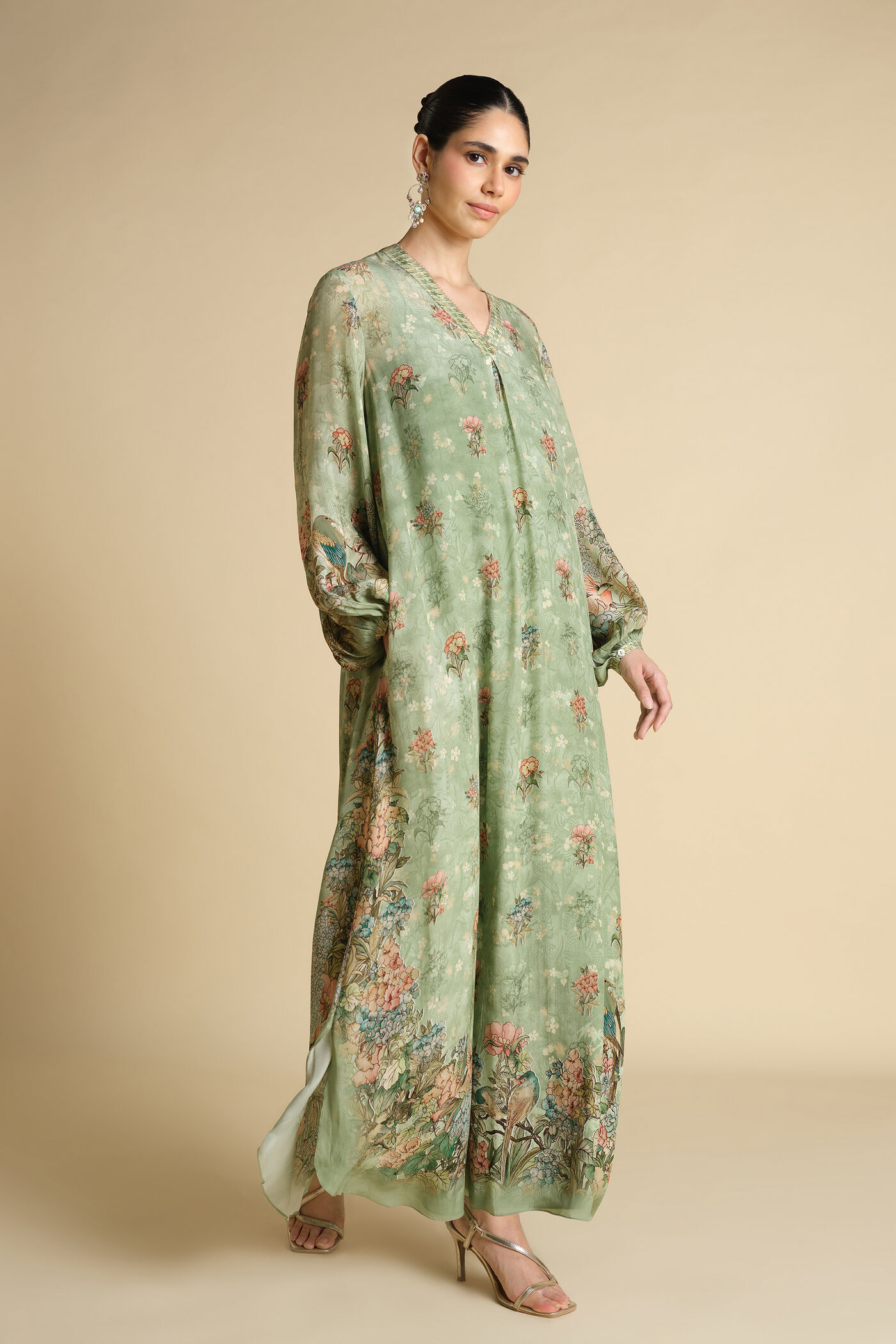 Buy Designer Fareeha Printed Kaftan - Sage Online for Women from Anita Dongre S25RN27_SAGE Buy Designer Fareeha Printed Kaftan - Sage Online for Women from Anita Dongre S25RN27_SAGE