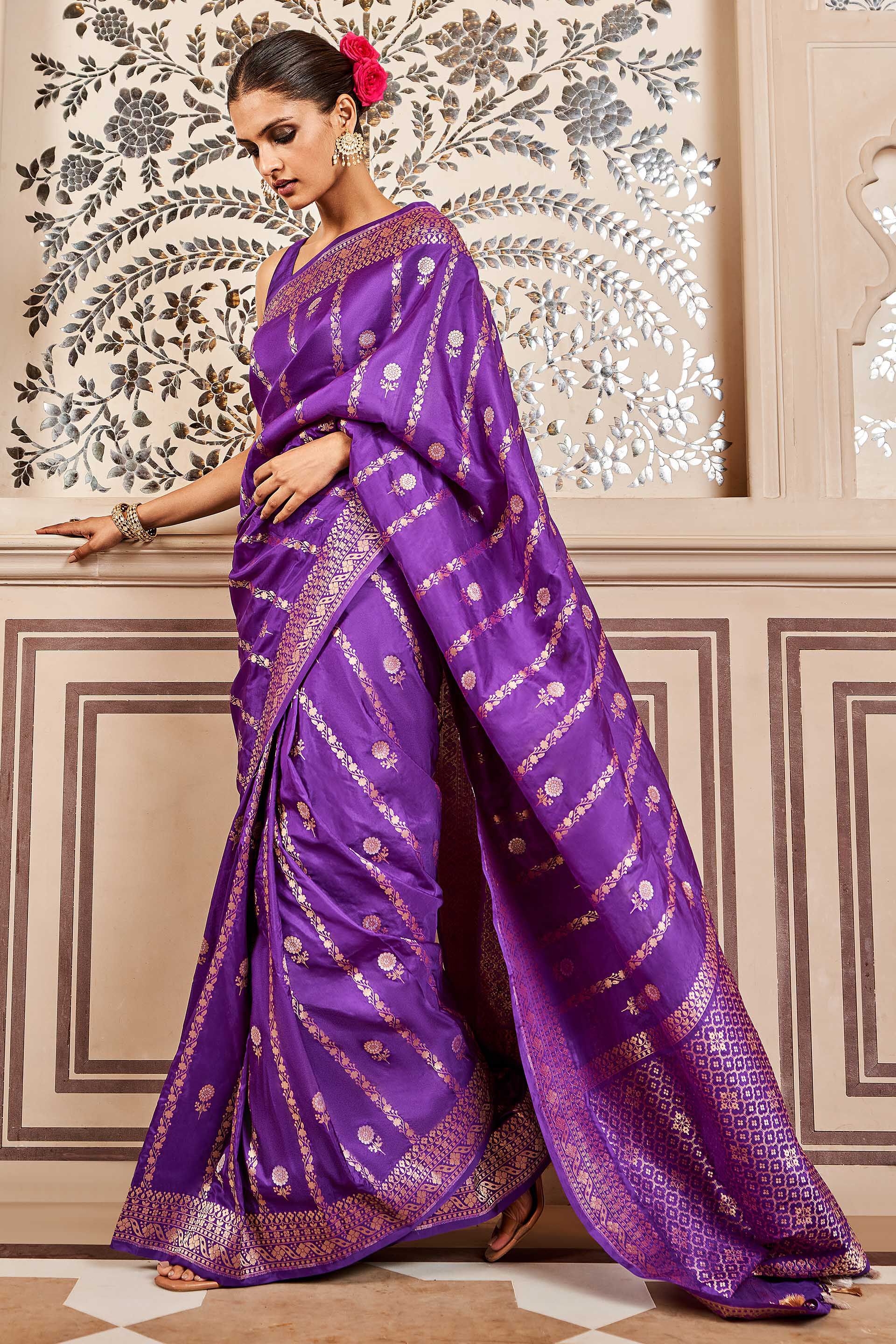 Buy Woodentant Women Purple Woven Cotton Silk Jamdani Saree Online at Best  Prices in India - JioMart.