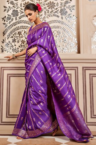 Sravya Benarasi Saree - Purple, , image 2