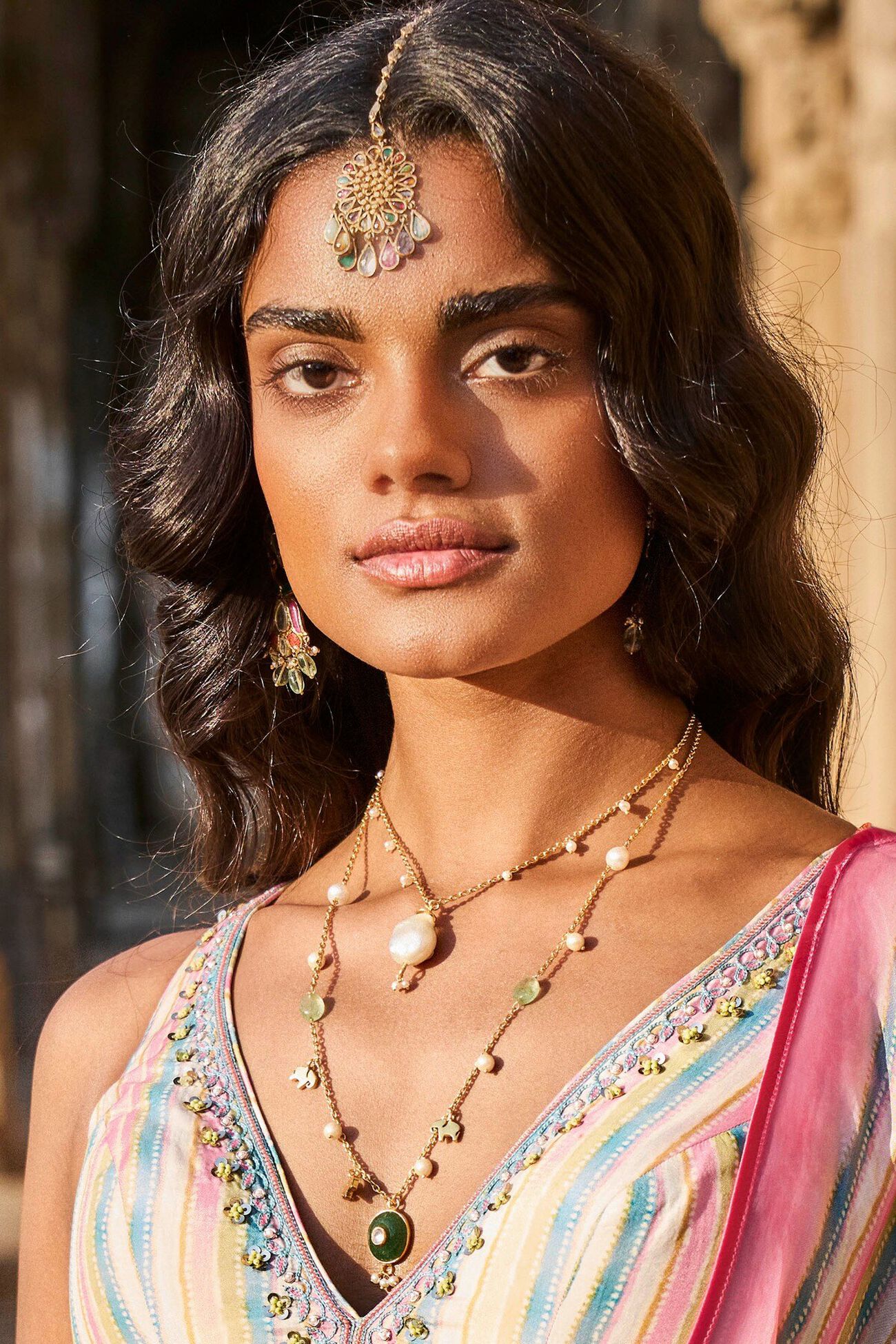 Haathi Necklace with Quartz, Crystal & Pearls, , image 2