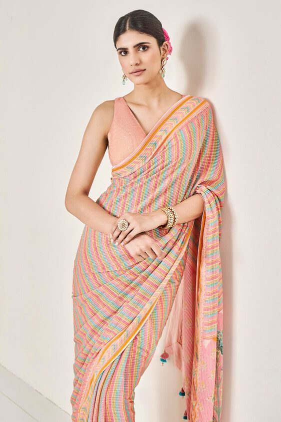 3 - Aadvika  Saree - Pink, image 3