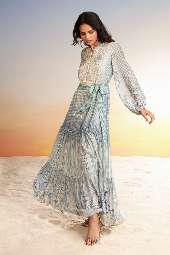 Neela Tiered Kaftan - Blue, Blue, image 6