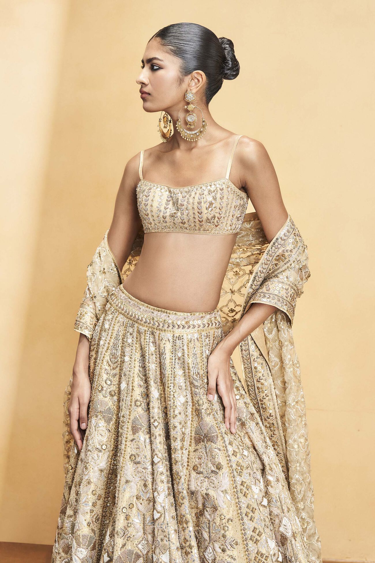Hymn Of The Forest Gota Patti & Embroidered Cord Lehenga - Gold, Gold, image 5