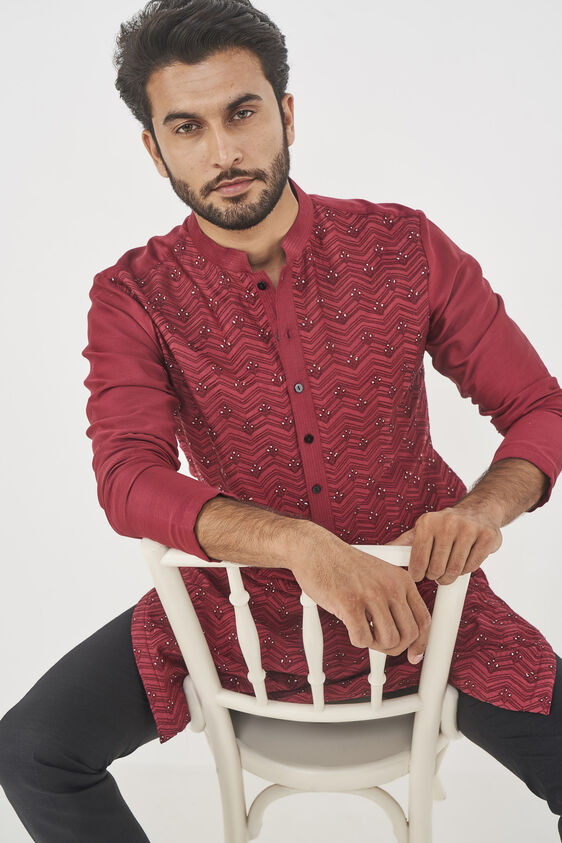 Gulzar Kurta, Maroon, image 5