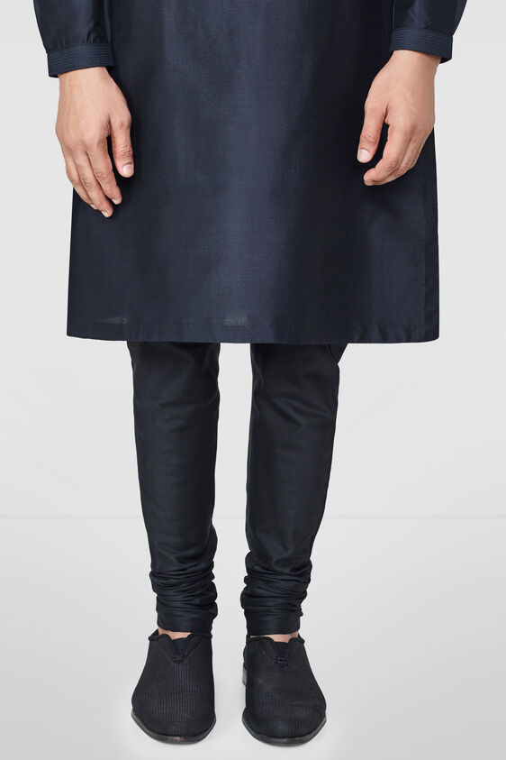 Black Silk Churidaar, Black, image 1