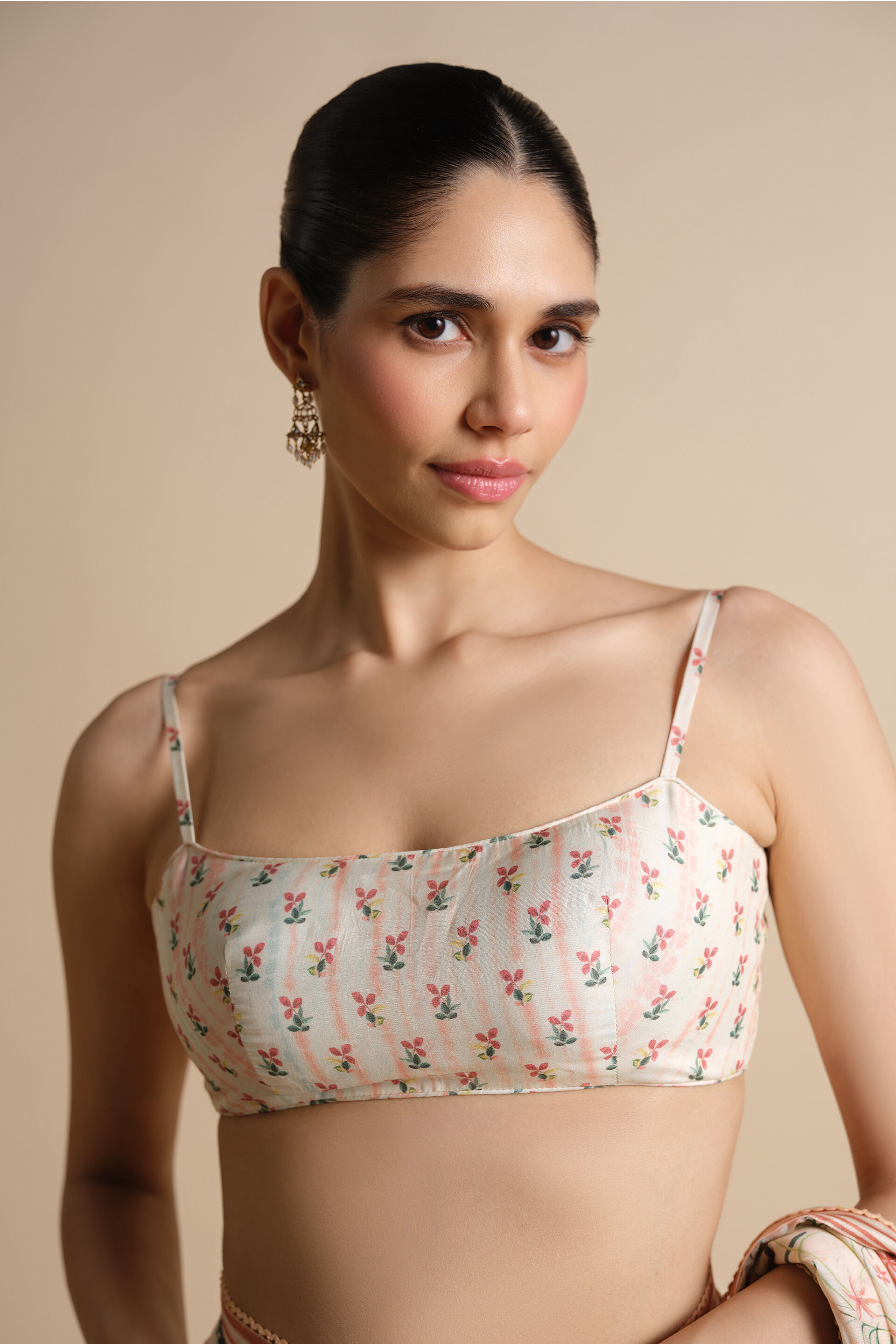 Komakal Printed Silk Saree, Ivory, image 8