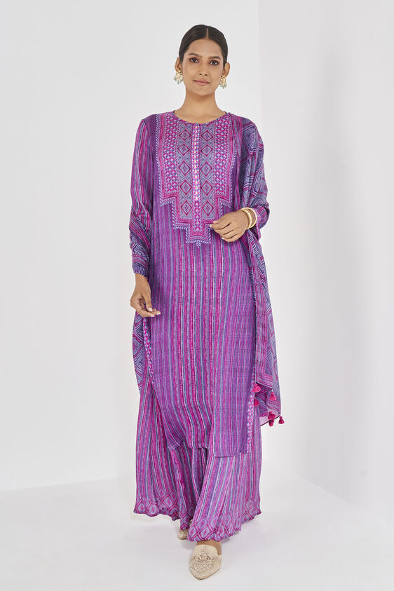 Roohi Kurta Set, Purple, image 1