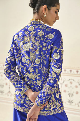 Sanaaya Gota Patti Silk Sharara Set - Blue, Blue, image 5