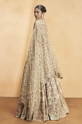 Hymn Of The Forest Gota Patti & Embroidered Cord Lehenga - Gold, Gold, image 4
