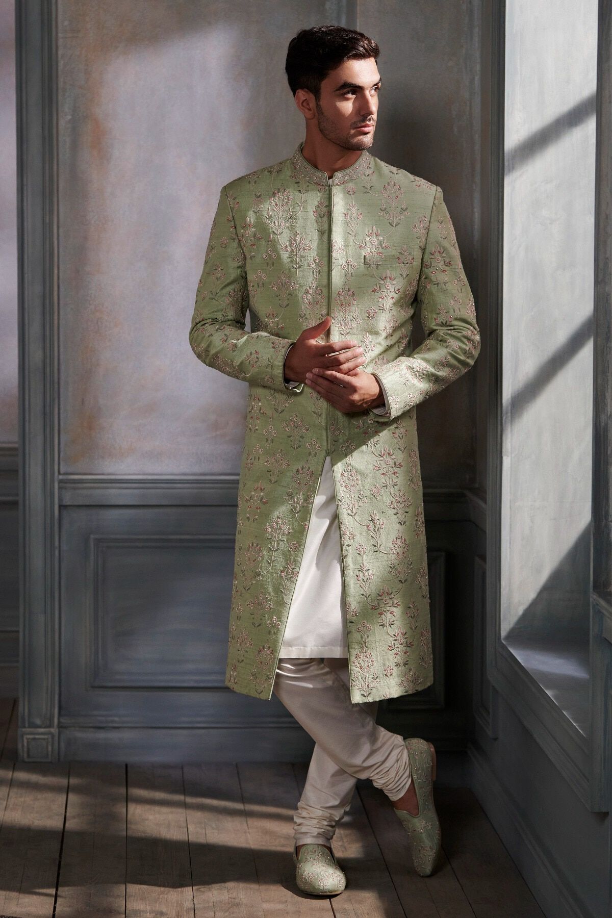 Linay Sherwani - Sage Green