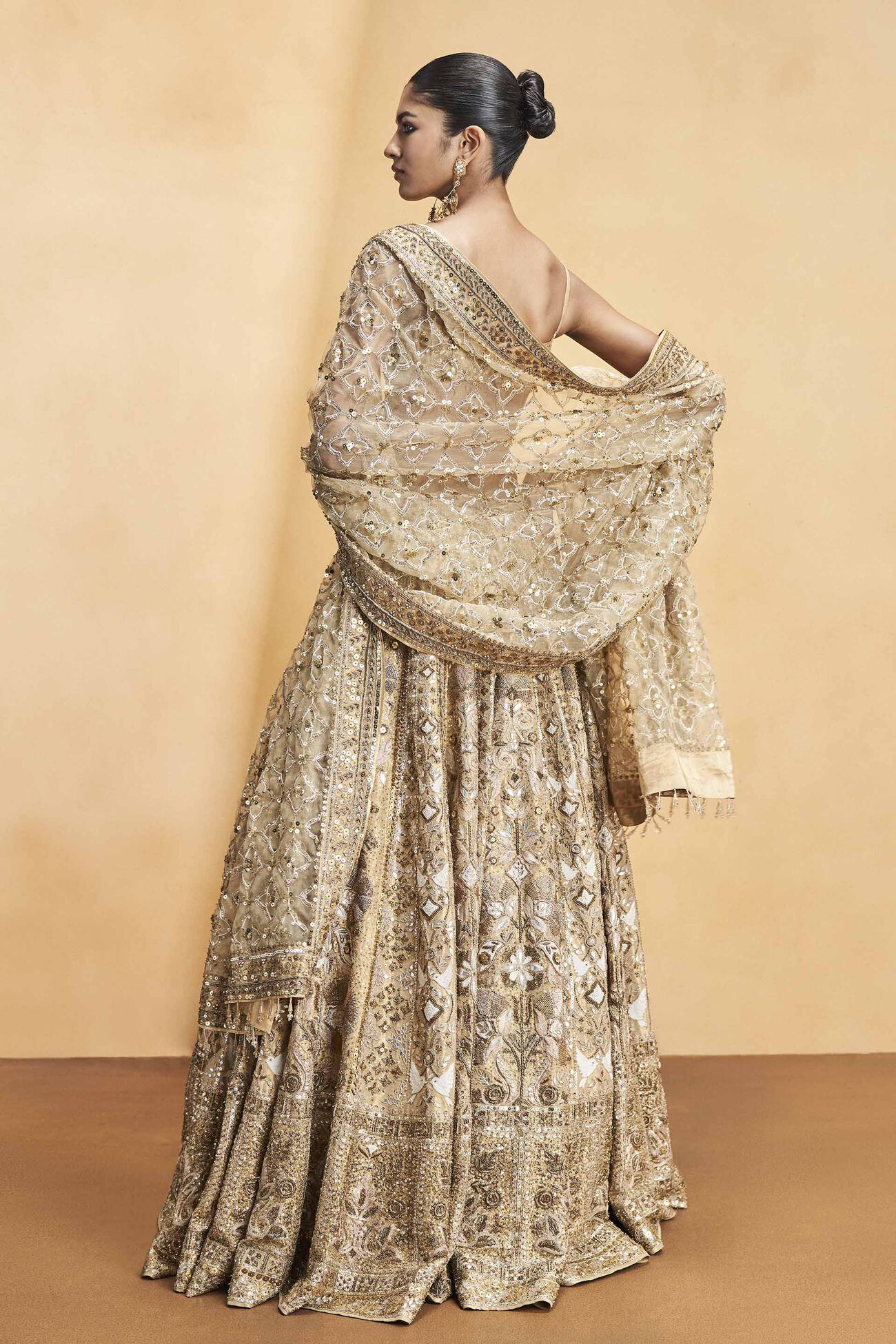 Hymn Of The Forest Gota Patti & Embroidered Cord Lehenga - Gold, Gold, image 3