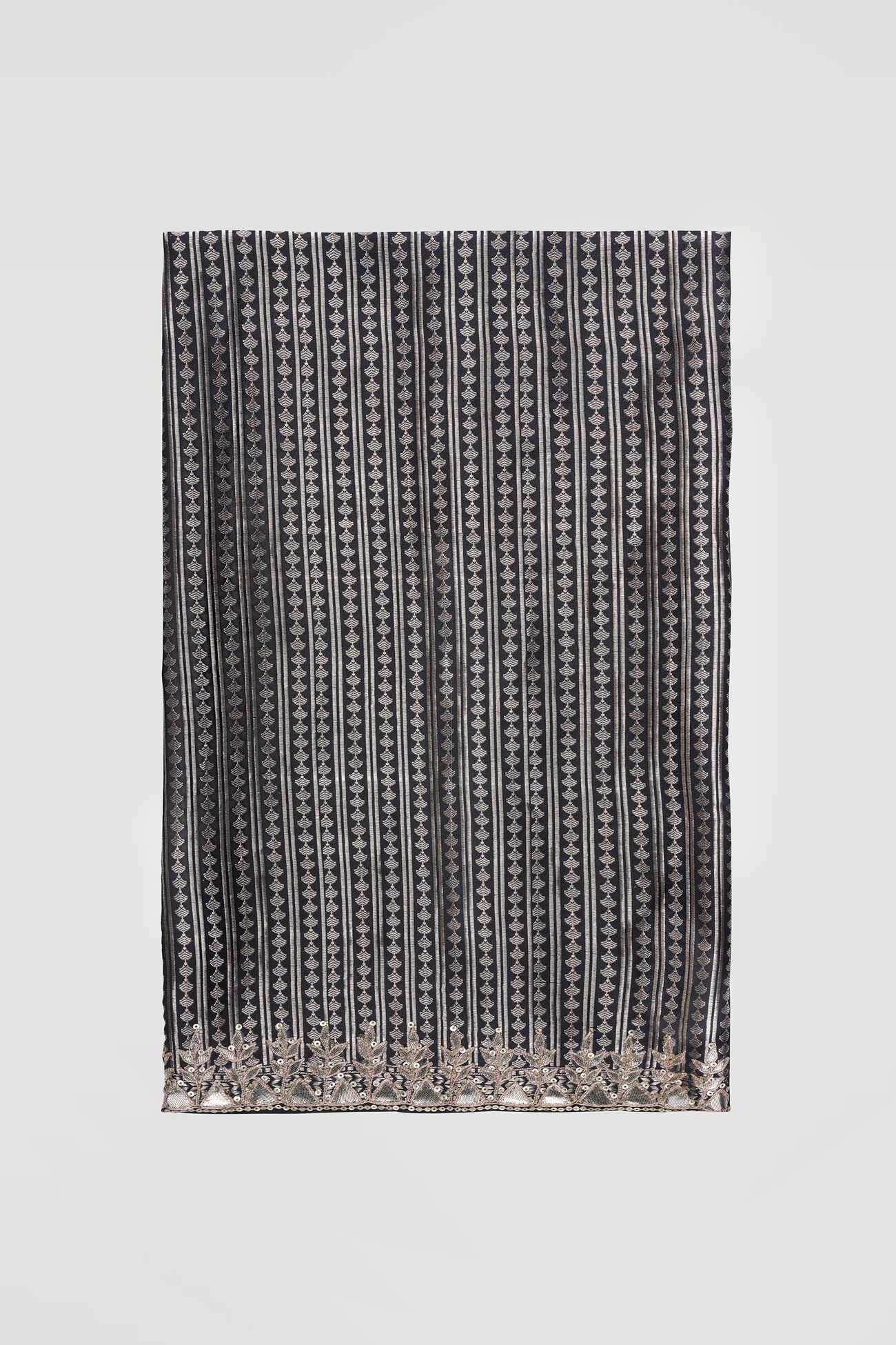 Jahi Handwoven Benarasi Silk Saree - Grey, Grey, image 8