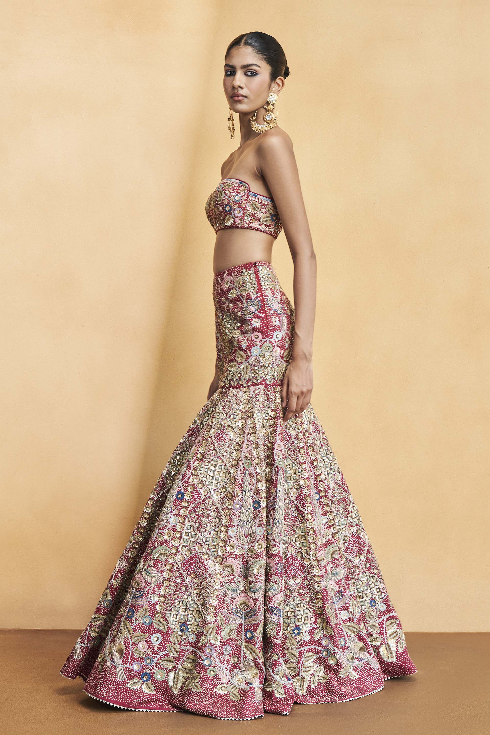 Embroidered fishtail skirt online